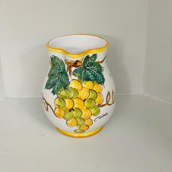 Beautiful Vintage Italian Ceramic Pitcher Tadinate Hand Painted Sangria Pitcher - Picture 2 of 9